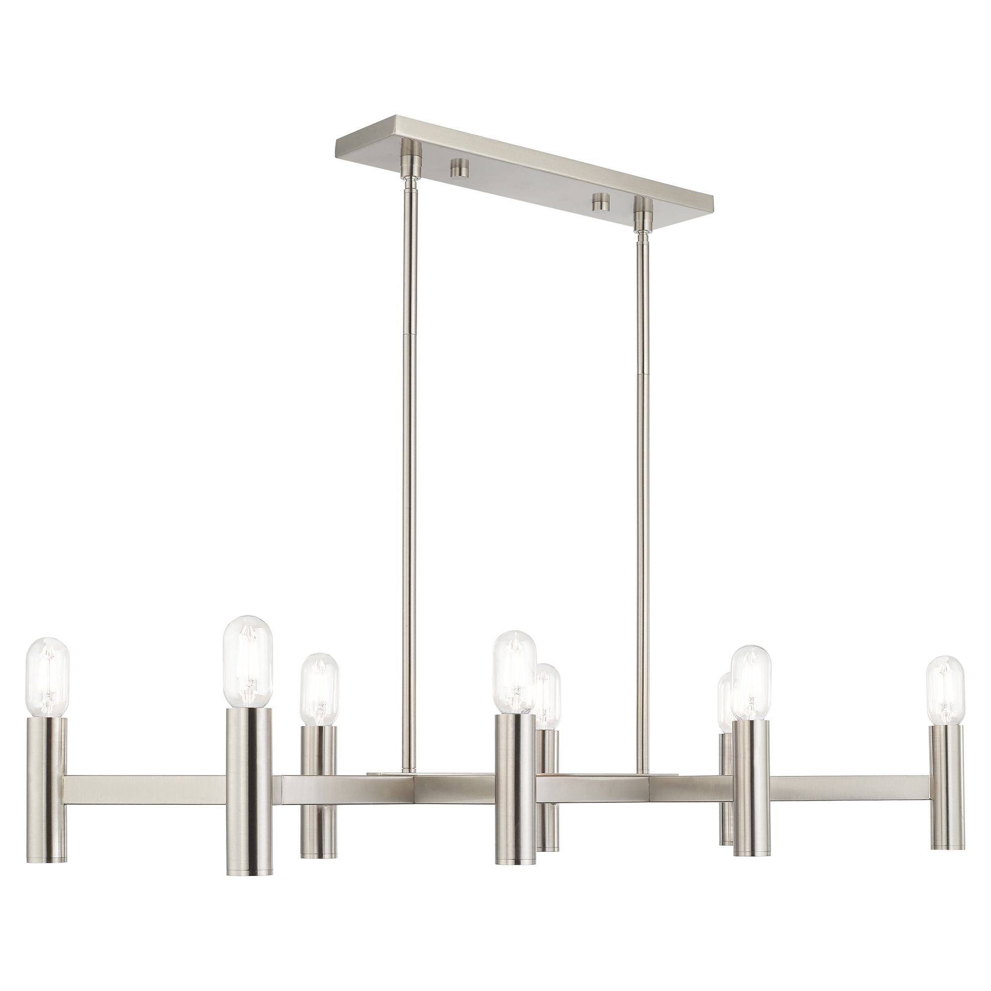 Image 7 Copenhagen 40" Wide Brushed Nickel 8-Light Linear Chandelier more views