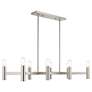 7_Copenhagen 40" Wide Brushed Nickel 8-Light Linear Chandelier more views