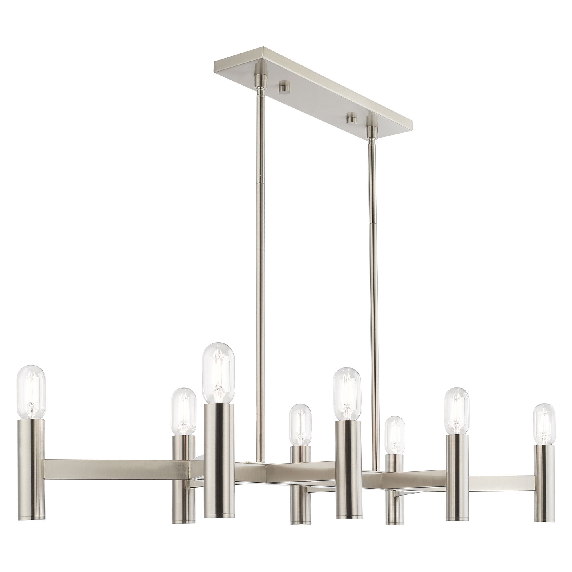 Copenhagen 40" Wide Brushed Nickel 8-Light Linear Chandelier