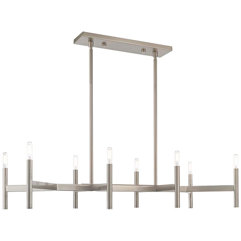 Image 3 Copenhagen 40" Wide Brushed Nickel 8-Light Linear Pendant