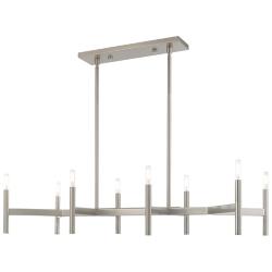 Copenhagen 40" Wide Brushed Nickel 8-Light Linear Pendant
