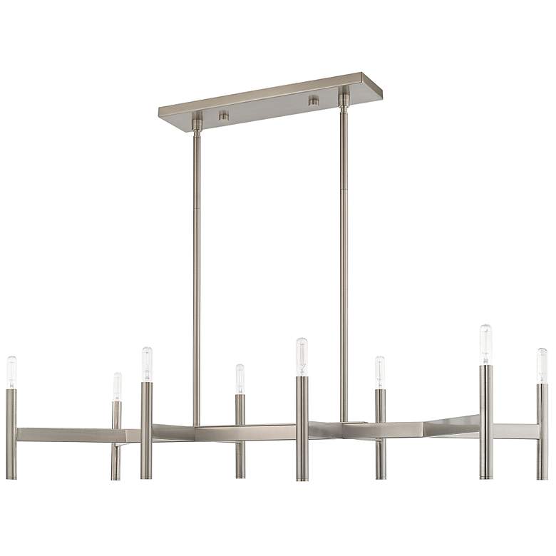 Image 5 Copenhagen 40" Wide Brushed Nickel 8-Light Linear Pendant more views