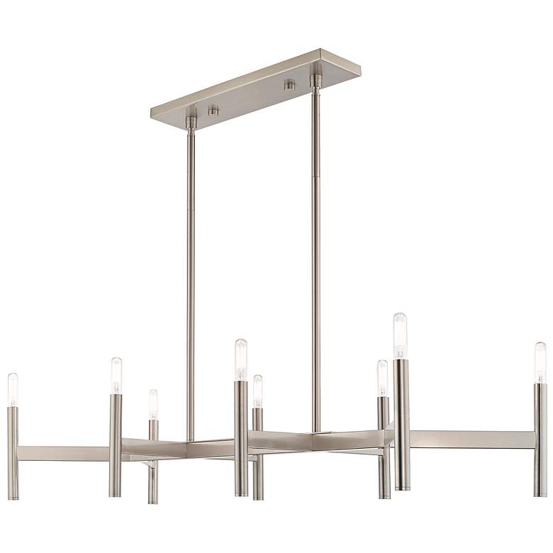 Image 7 Copenhagen 40" Wide Brushed Nickel 8-Light Linear Pendant more views