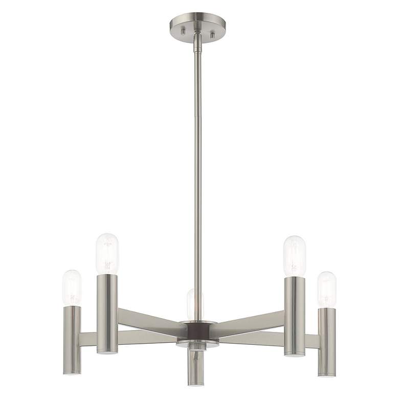 Image 4 Copenhagen 5 Light Brushed Nickel Chandelier more views