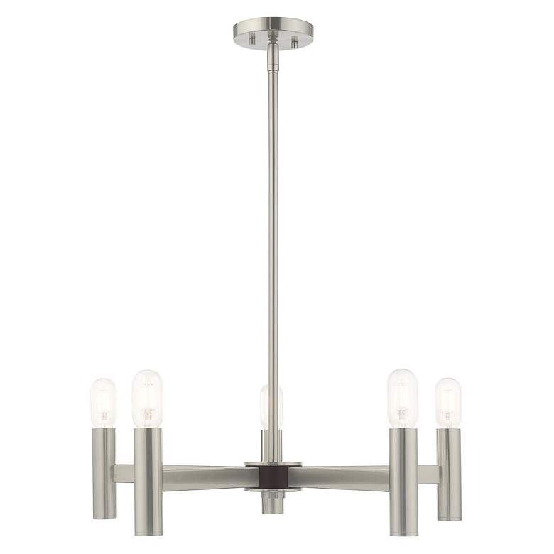 Image 6 Copenhagen 5 Light Brushed Nickel Chandelier more views
