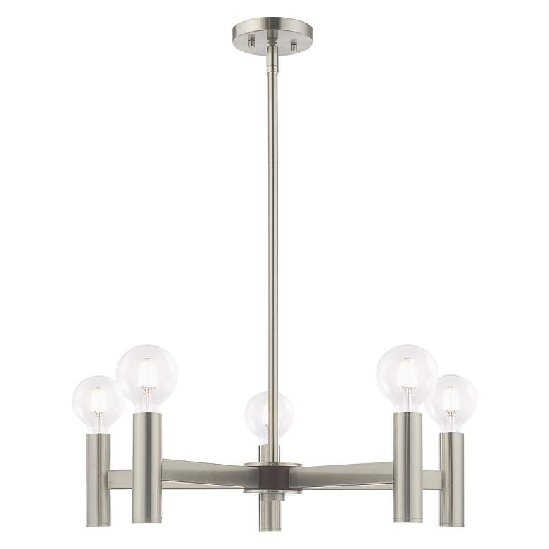 Image 7 Copenhagen 5 Light Brushed Nickel Chandelier more views