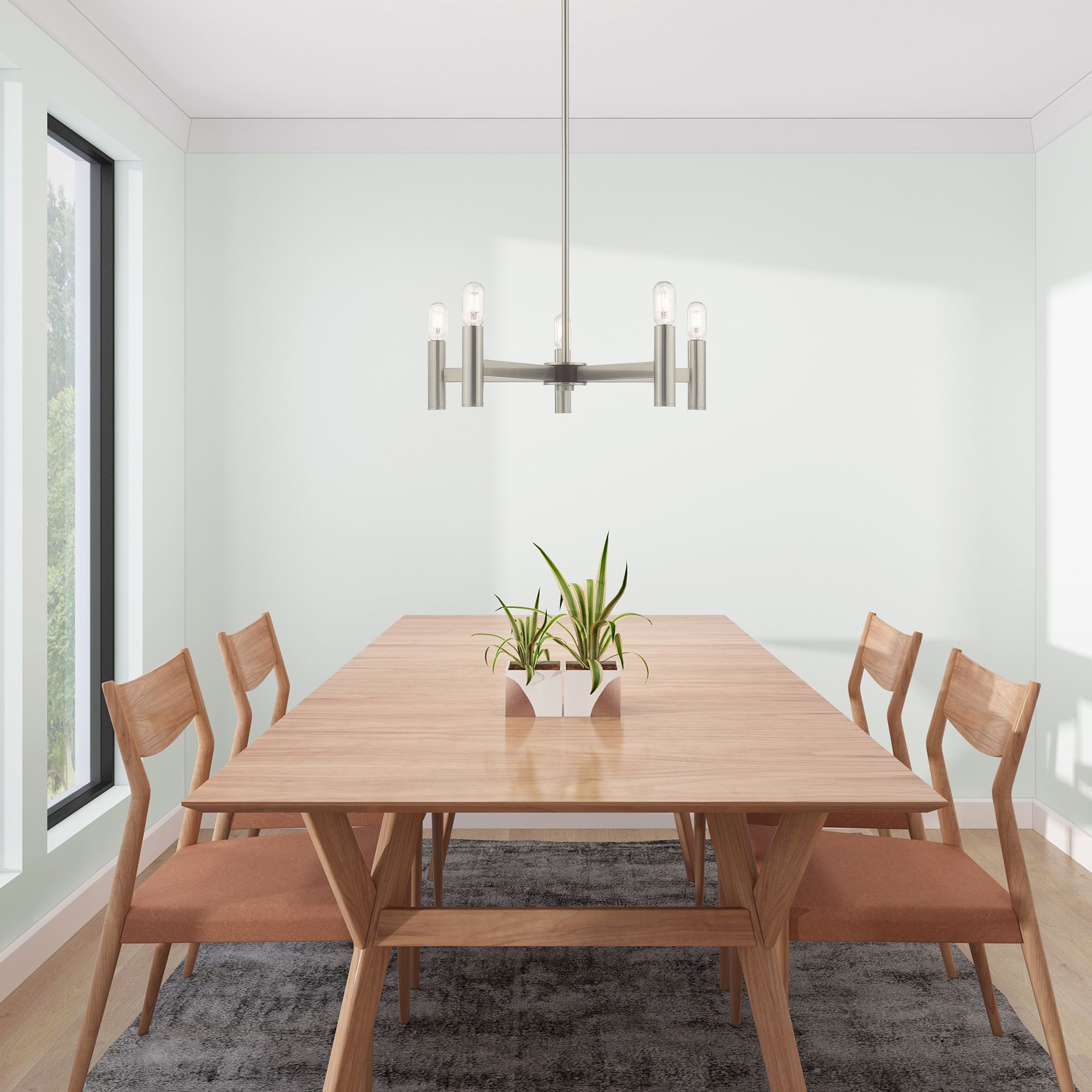 Copenhagen 5 Light Brushed Nickel Chandelier