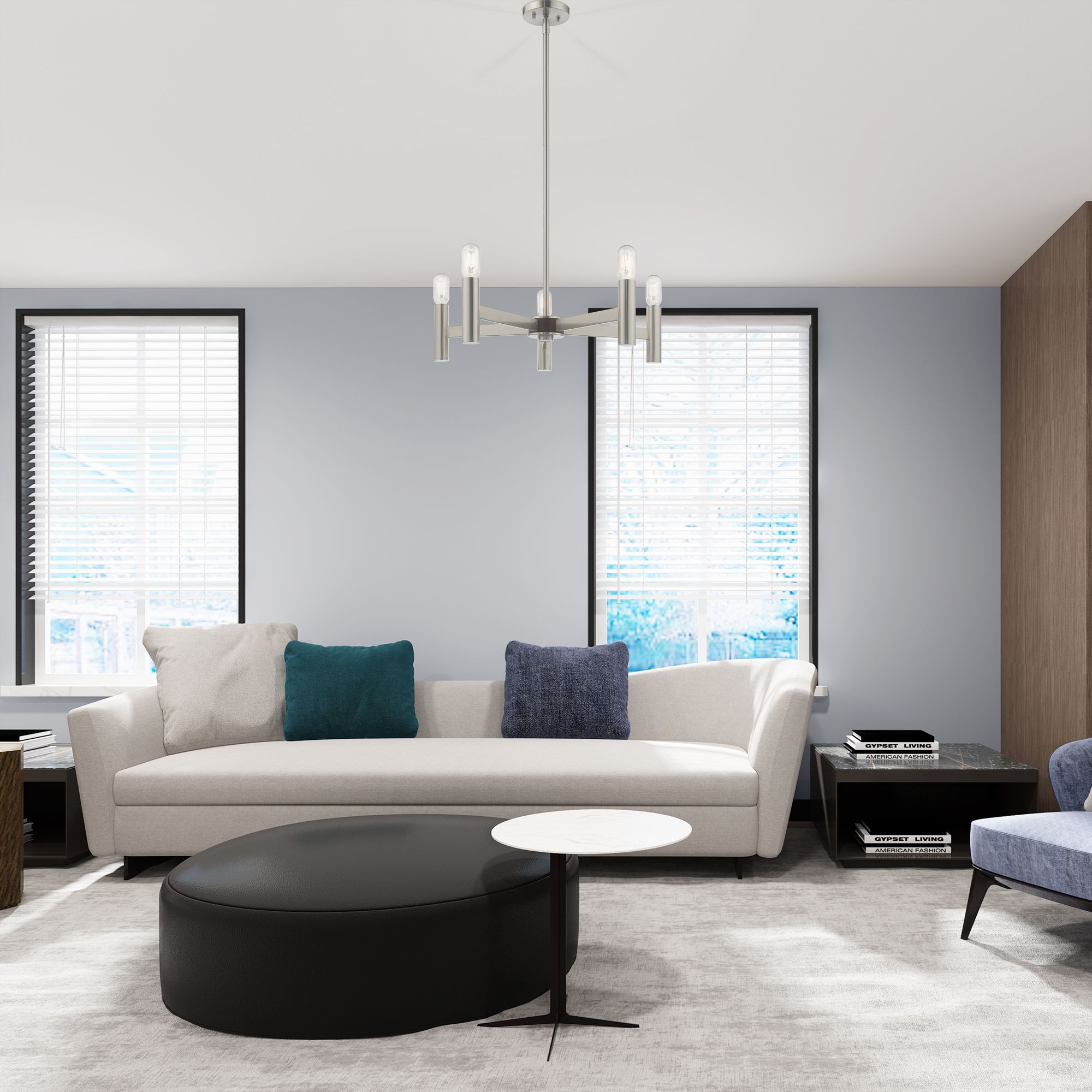 Copenhagen 5 Light Brushed Nickel Chandelier