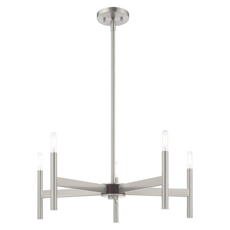 Image 4 Copenhagen 5 Light Brushed Nickel Chandelier more views
