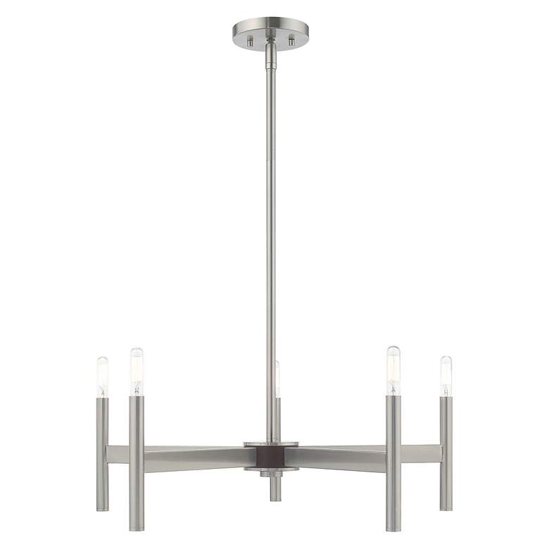 Image 6 Copenhagen 5 Light Brushed Nickel Chandelier more views