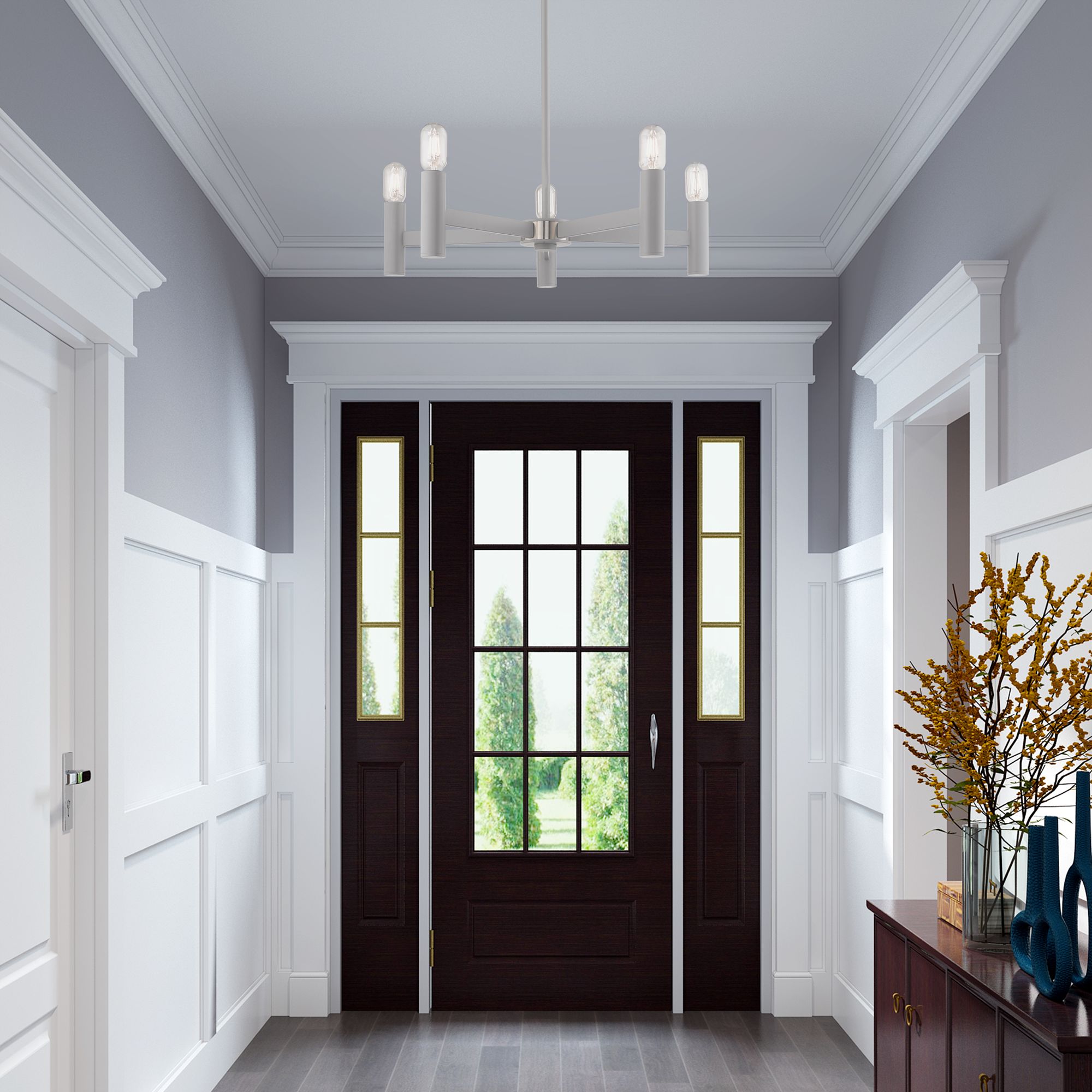 Copenhagen 5 Light Nordic Gray Chandelier