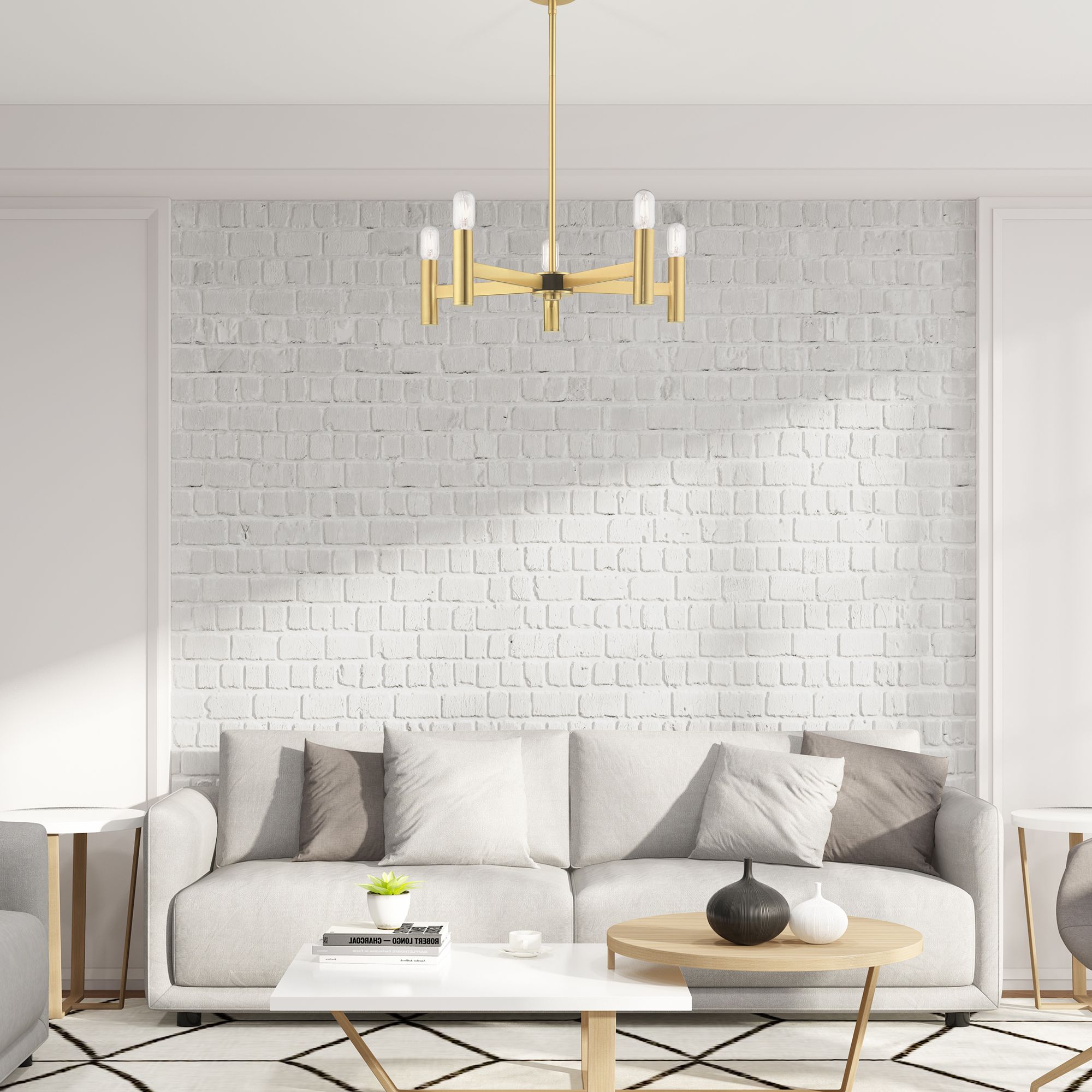 Copenhagen 5 Light Satin Brass Chandelier