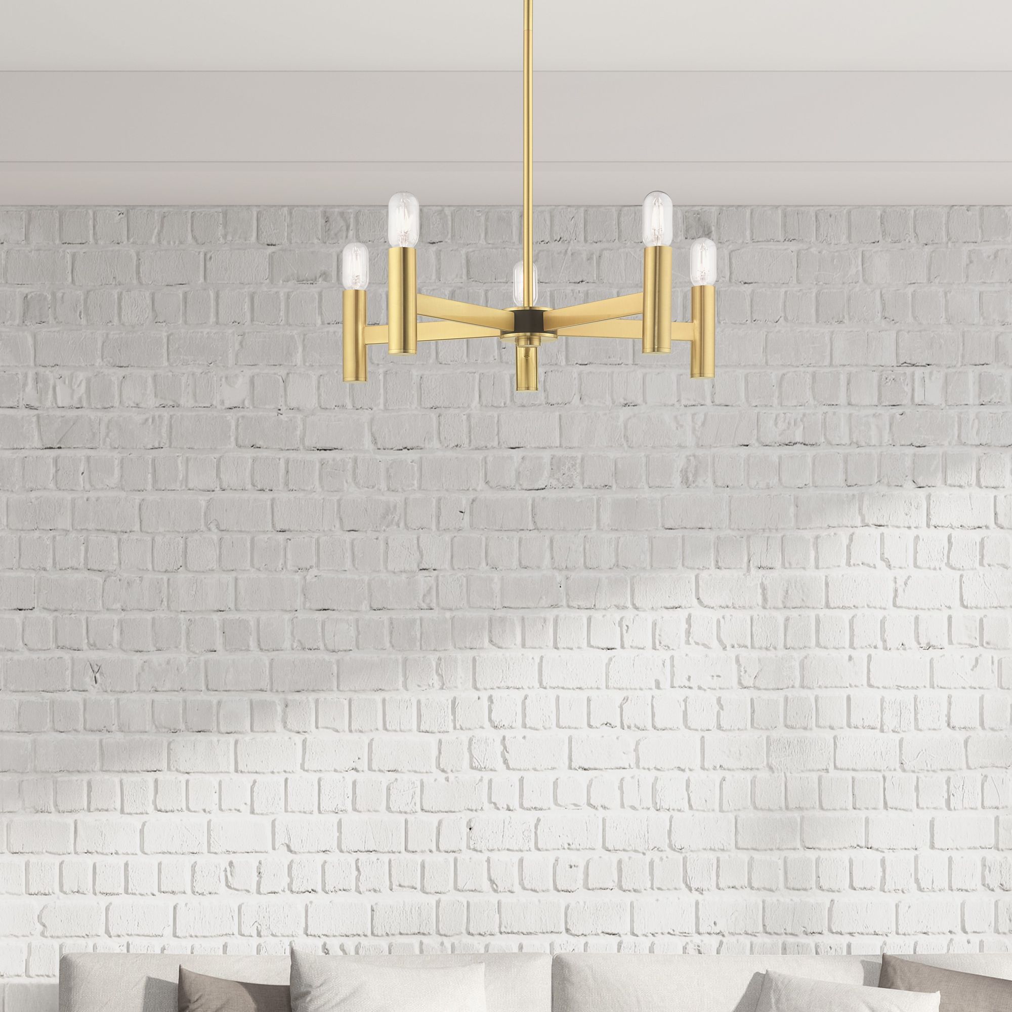 Copenhagen 5 Light Satin Brass Chandelier