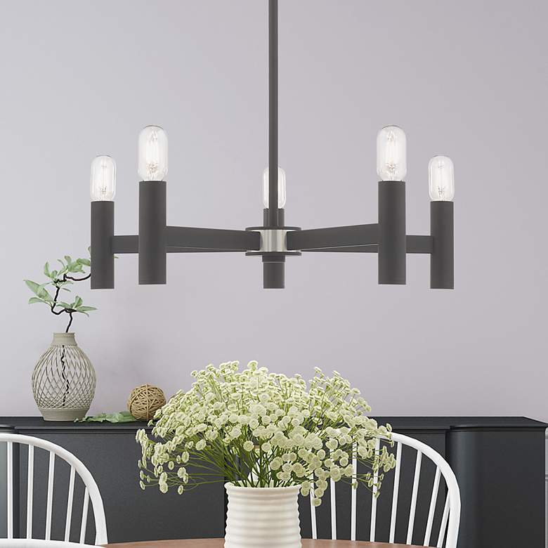 Image 1 Copenhagen 5 Light Scandinavian Gray Chandelier
