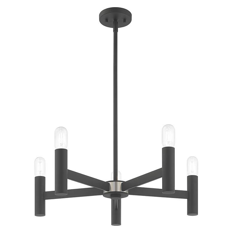 Image 5 Copenhagen 5 Light Scandinavian Gray Chandelier more views