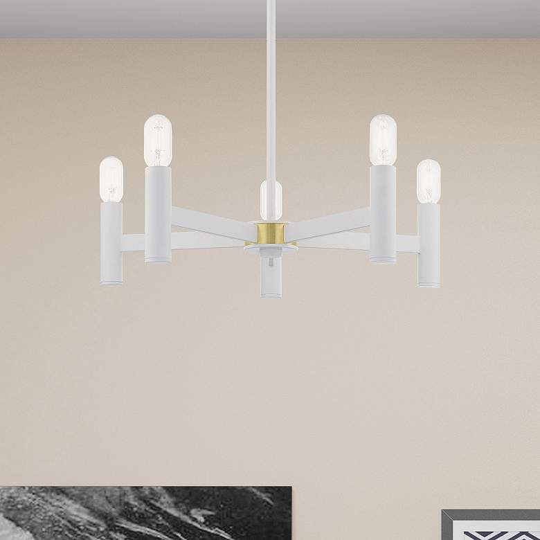 Image 1 Copenhagen 5 Light White Chandelier