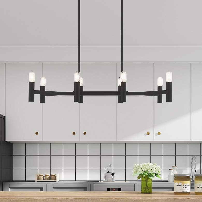 Image 1 Copenhagen 8 Light Black Linear Chandelier