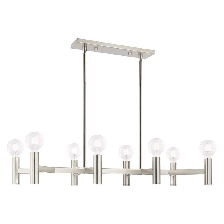 Image 4 Copenhagen 8 Light Brushed Nickel Linear Chandelier more views