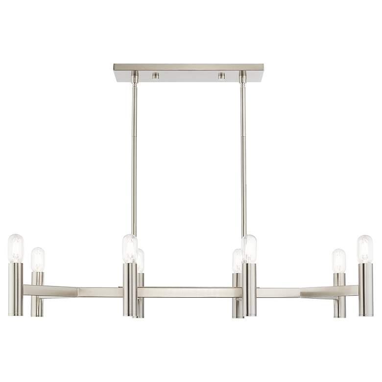 Image 5 Copenhagen 8 Light Brushed Nickel Linear Chandelier more views