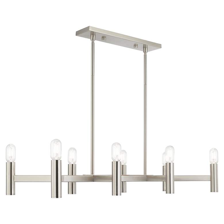 Image 7 Copenhagen 8 Light Brushed Nickel Linear Chandelier more views