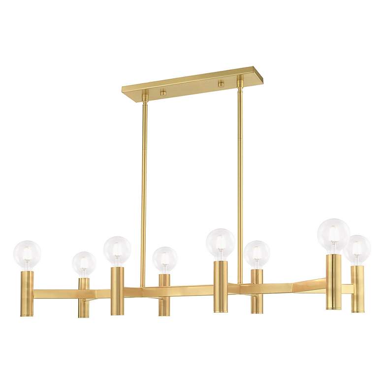 Image 3 Copenhagen 8 Light Satin Brass Linear Chandelier more views