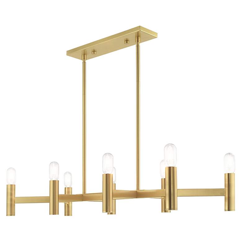 Image 7 Copenhagen 8 Light Satin Brass Linear Chandelier more views