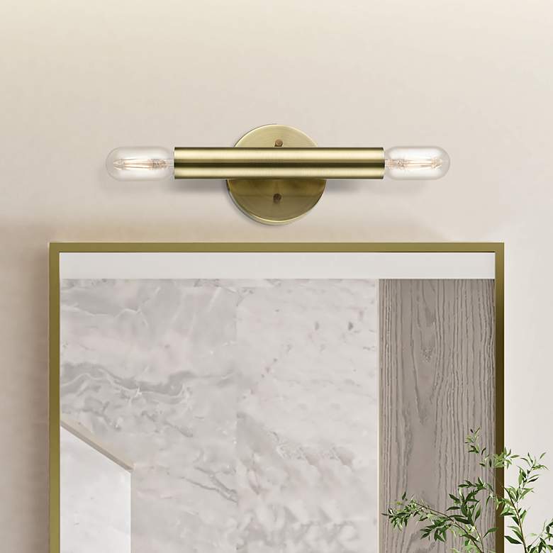 Image 1 Copenhagen 9 3/4" High Antique Brass ADA Wall Sconce