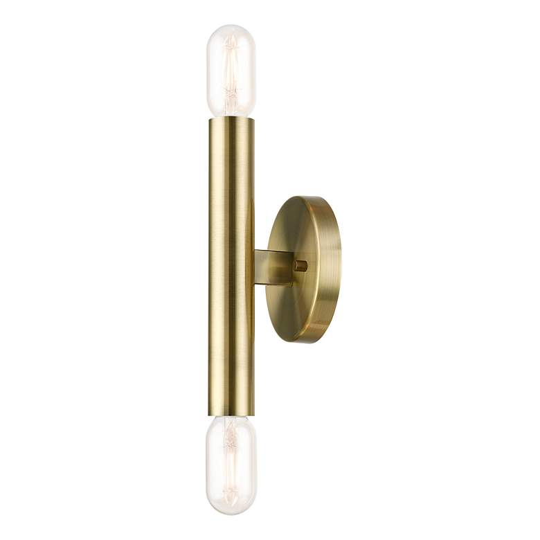 Image 5 Copenhagen 9 3/4" High Antique Brass ADA Wall Sconce more views