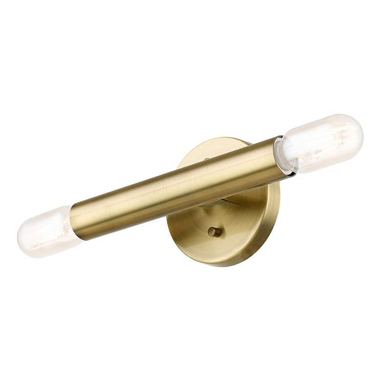 Image 6 Copenhagen 9 3/4" High Antique Brass ADA Wall Sconce more views