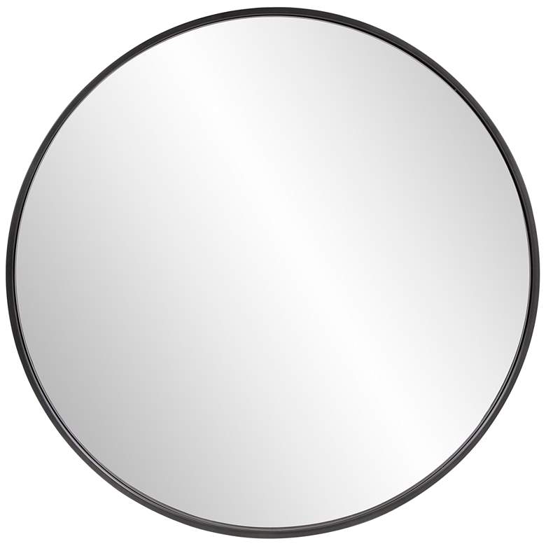 Image 2 Copenhagen Brushed Black 30 inch Round Wall Mirror