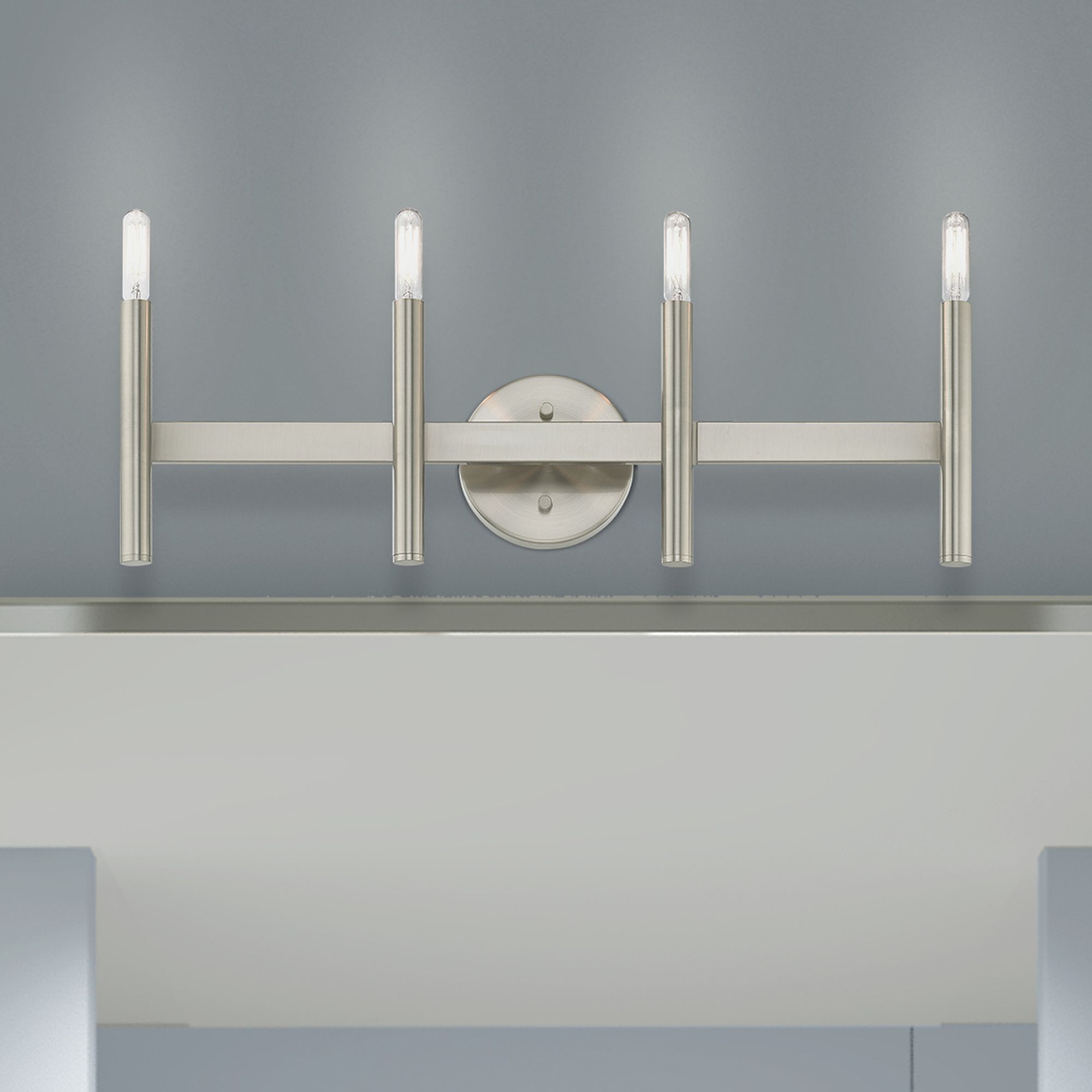 Copenhagen Brushed Nickel 23.5" Wide 4 Light Modern Bath Vanity Light