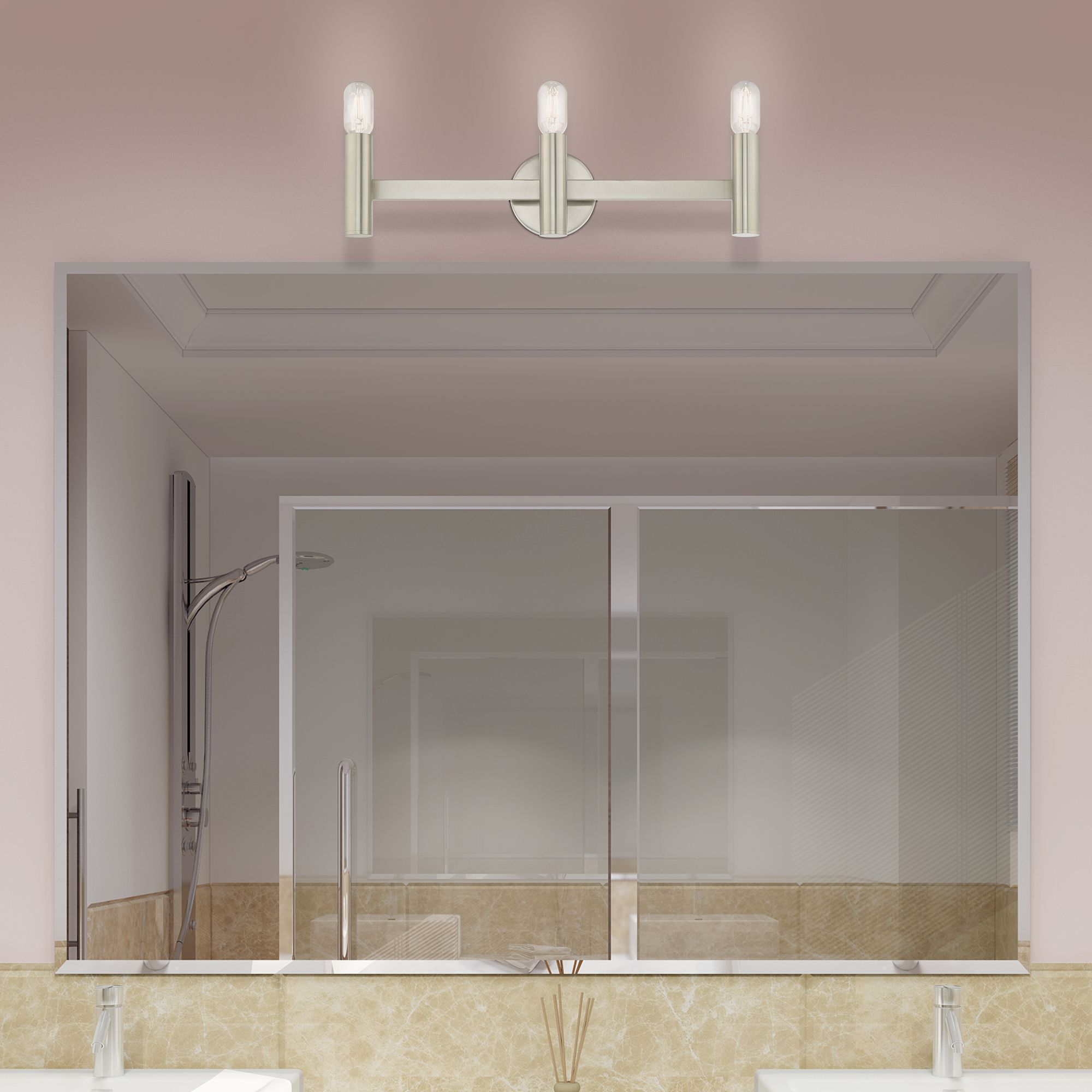 Copenhagen Brushed Nickel 23.5" Wide Modern Bath Vanity Light