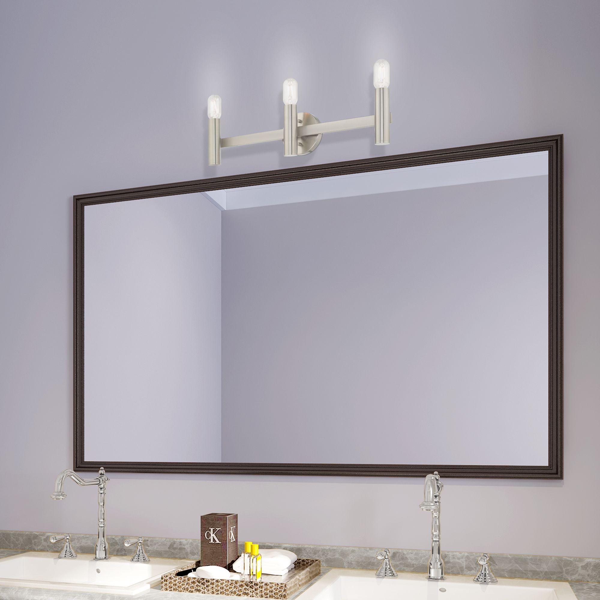 Copenhagen Brushed Nickel 23.5" Wide Modern Bath Vanity Light