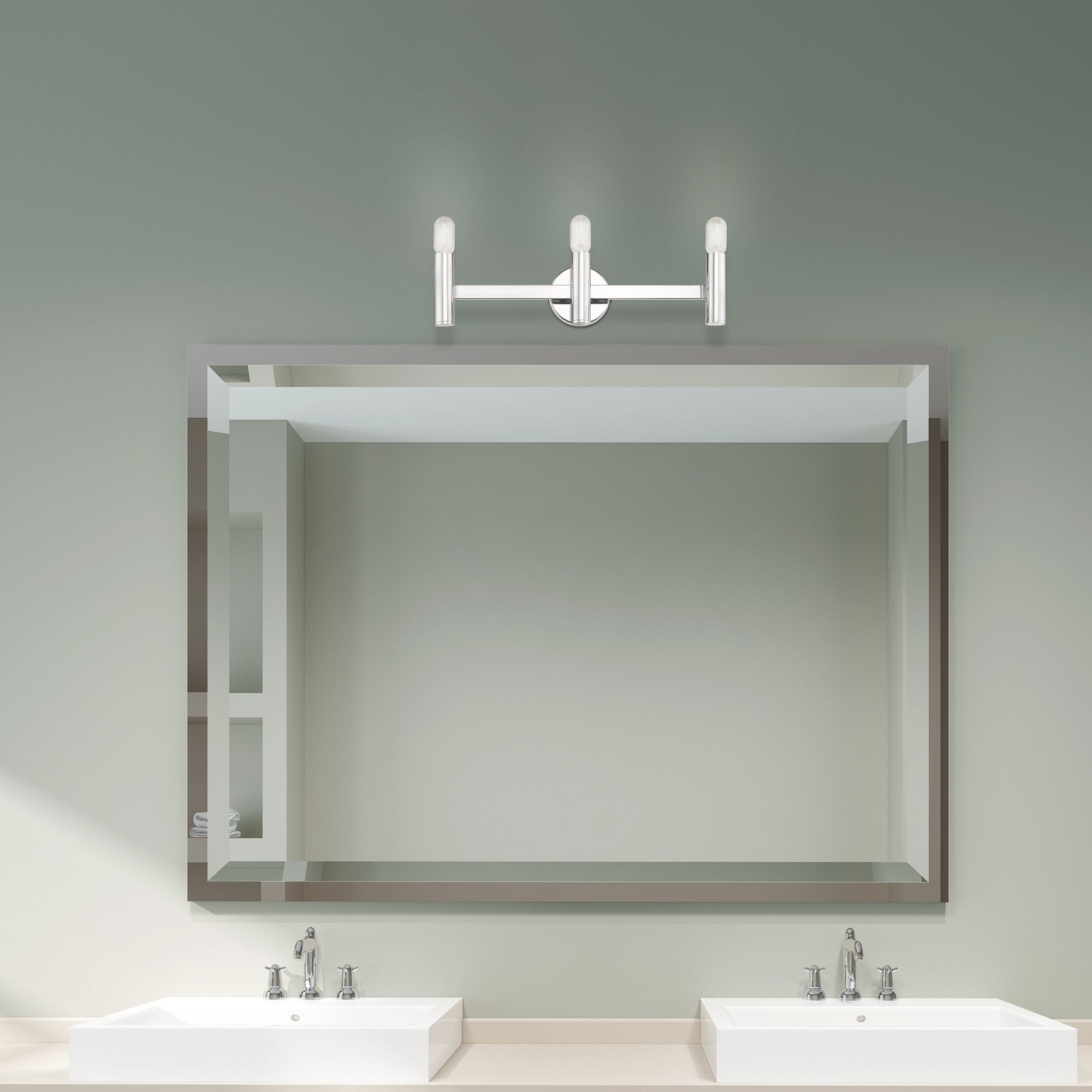 Copenhagen Polished Chrome 23.5" Wide Modern Bath Vanity Light
