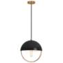 Copernica 12.25"W Lacquer Burnish Brass And Black Paint Metal Pendant