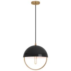 Copernica 12.25"W Lacquer Burnish Brass And Black Paint Metal Pendant