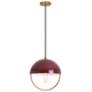 Copernica 12.25"W Lacquer Burnish Brass And Oxblood Metal Pendant