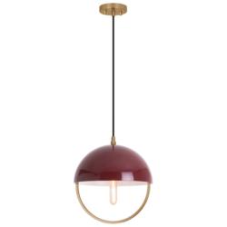 Copernica 12.25"W Lacquer Burnish Brass And Oxblood Metal Pendant