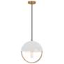 Copernica 12.25"W Lacquer Burnish Brass Pendant w/ White Painted Shade