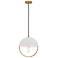 Copernica 12.25"W Lacquer Burnish Brass Pendant w/ White Painted Shade