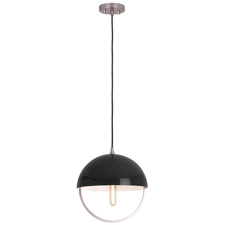 Image 1 Copernica 12.25"W Pewter And Black Paint Metal Pendant