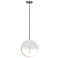 Copernica 12.25"W Pewter And White Metal Pendant w/ White Painted Shade