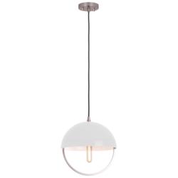 Copernica 12.25"W Pewter And White Metal Pendant w/ White Painted Shade