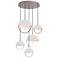 Copernica 30"W 5 Light Pewter And White Metal Pendant w/ White Shade