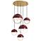 Copernica 30"W Lacquer Burnish Brass And Oxblood Paint Pendant