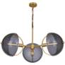 Copernica 30"W Lacquer Burnish Brass And Smoke Chandelier