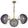 Copernica 30"W Lacquer Burnish Brass And Smoke Chandelier