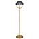 Copernica 62"H Lacquer Burnish Brass And Smoke Floor Lamp