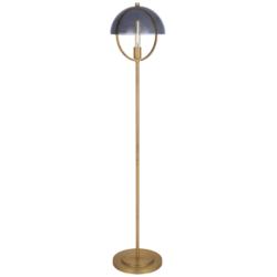Copernica 62"H Lacquer Burnish Brass And Smoke Floor Lamp