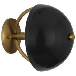 Copernica 8.5"H Lacquer Burnish Brass And Black Metal Wall Sconce
